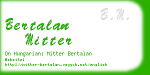 bertalan mitter business card